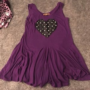 Purple Top w/ Faux Leather Heart🖤